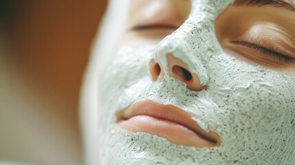 A serene facial treatment promotes relaxation and nourishes the skin in a soothing beauty spa setting during an afternoon visit