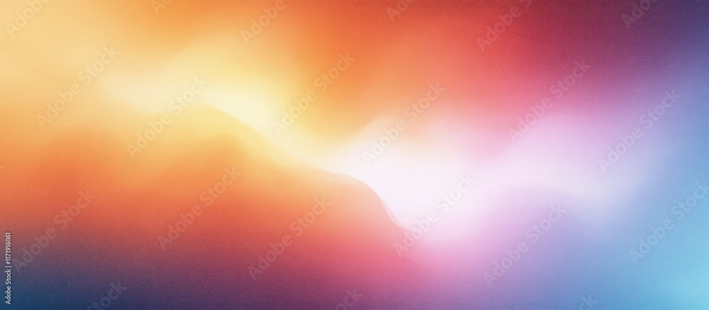Aufkleber warm orange and soft blue gradient background abstract digital impressionism ethereal lighting smoot