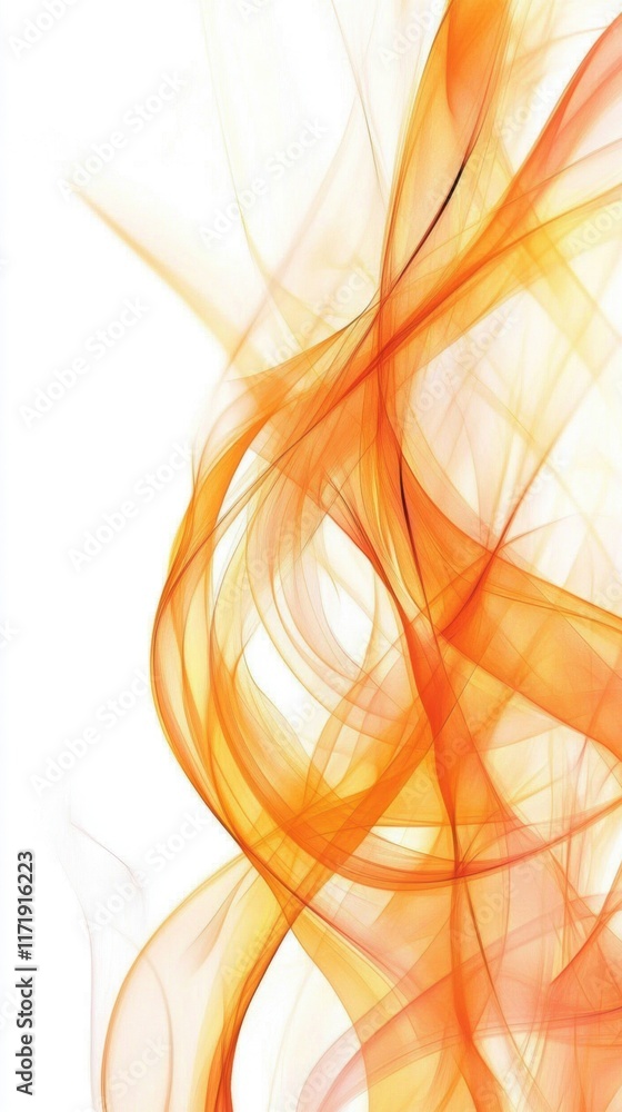 Poster flowing orange waves create a dynamic abstract pattern, evoking feelings of energy and creativity ag
