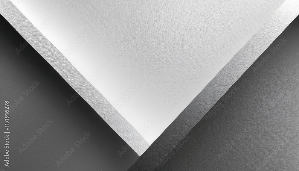 Poster Modern Abstract Geometry: Minimalist Overlapping Angles of Gray and White Surfaces with Subtle Textured Shadows for Design Inspiration