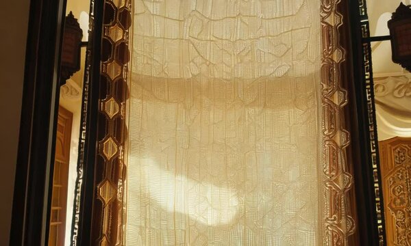 Soft Glow Through Fabric in Moroccan Window 
