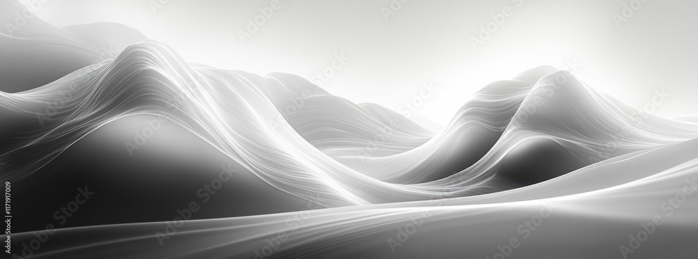 Poster black white abstract design calm soft gradient light shadow texture background