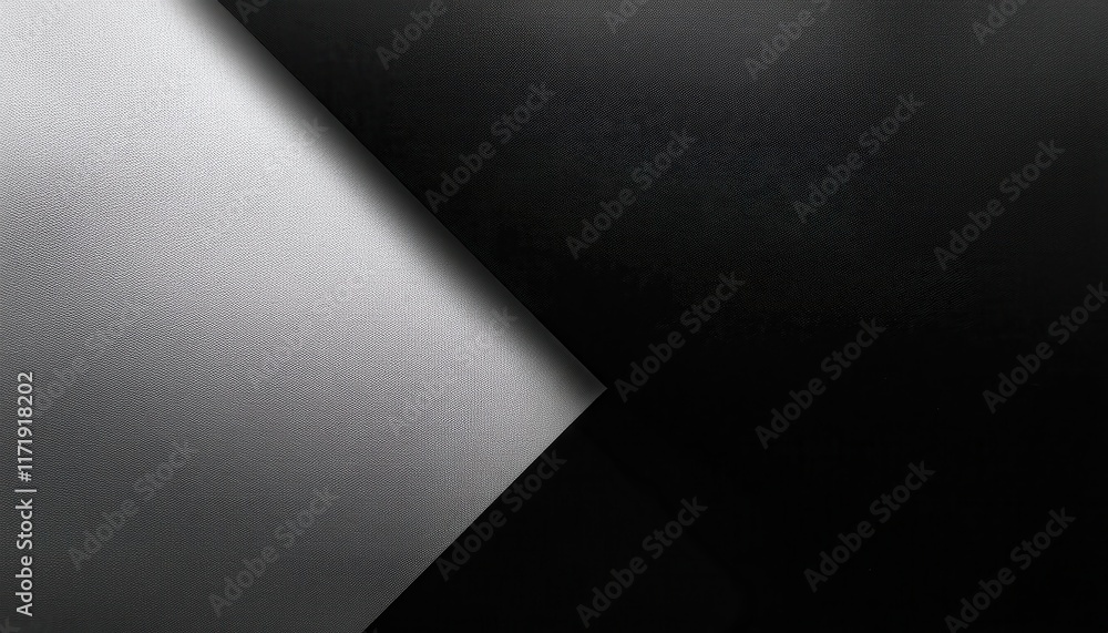 Aufkleber Minimalist black and white geometric abstract design with sharp angular contrasts, textured surfaces, and intersecting diagonal lines