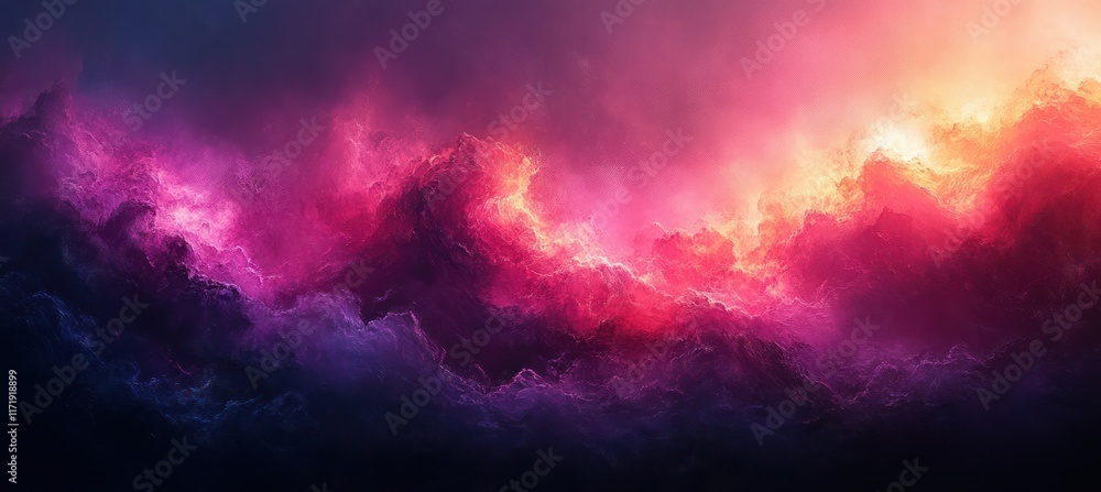 Aufkleber magenta gradient abstract background with glowing highlights and textured deep shadows