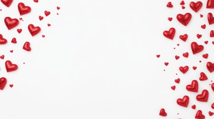 Delicate hearts dance across a pristine white canvas, inviting love notes and sweet messages to fill the empty space with warmth and affection.