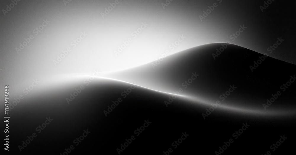 Poster black white abstract gradient textured dynamic poster design with grainy flow and smooth light contr