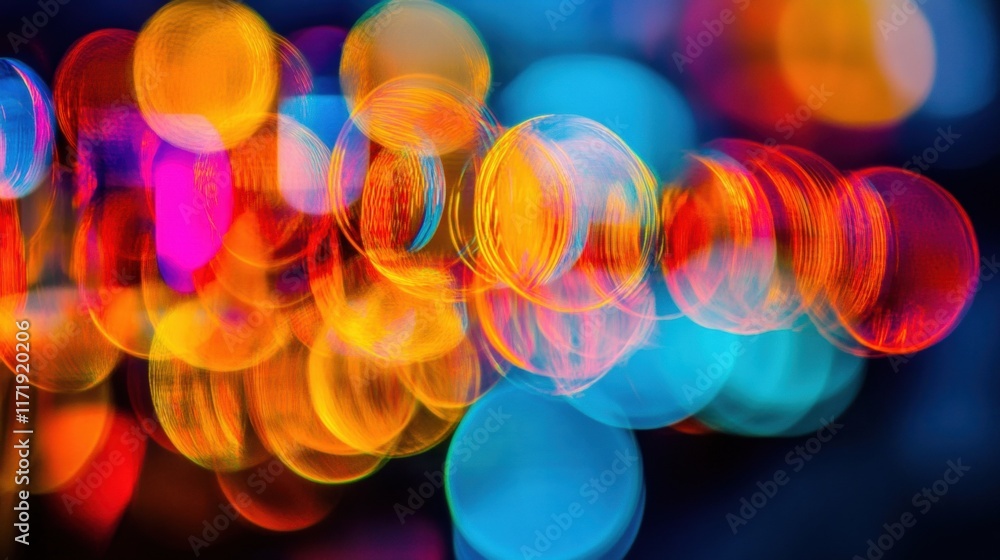 Poster bright and colorful circles form a captivating bokeh background showcasing a harmonious mix of vivid