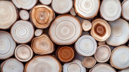 Detailed examination reveals unique tree rings illustrating growth patterns, textures, and natural colors found in wood