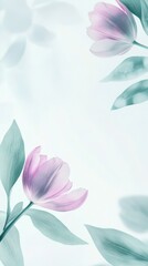 Obraz premium Two delicate pink flowers bloom gracefully on a slender branch, embodying love and beauty in the gentle embrace of nature this Valentine's Day.
