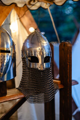 Ancient Helmet from suit of Warrior armor. mediaeval knight gladiator head protection parts