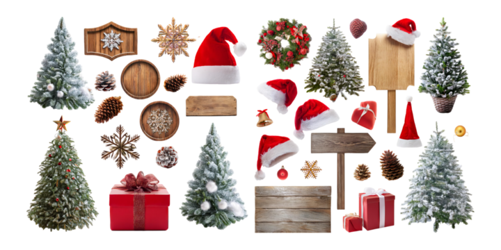 Festive Christmas Elements for Crafting Winter Holiday Decor - Powered by Adobe