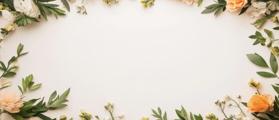 A romantic backdrop of delicate orange and white flowers dances against a crisp white canvas, embodying the spirit of love and Valentineâ€™s Day joy.