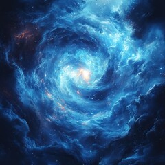 Abstract Blue Light Rays Cosmic Explosion Ethereal Animation Digital Art