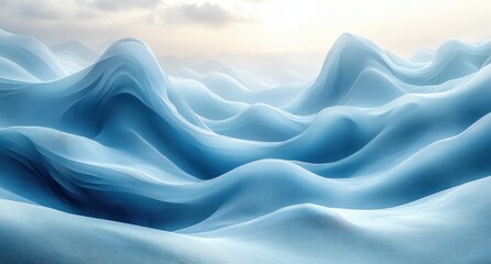 Fototapeta premium 3D Abstract Landscape Design with Curved Lines and Soft Colors