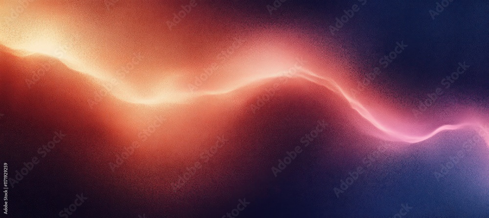 Poster Abstract Color Gradient Background with Dark Grainy Texture and Glowing Banner Design