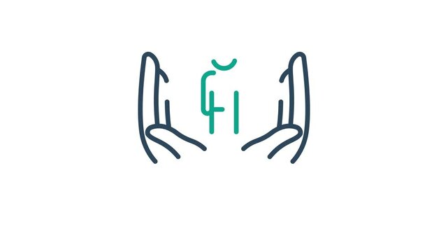Humanitarian animated icon. animated icon related to donation and charity. suitable for user interface, provide visual feedback and more. animation with transparent background