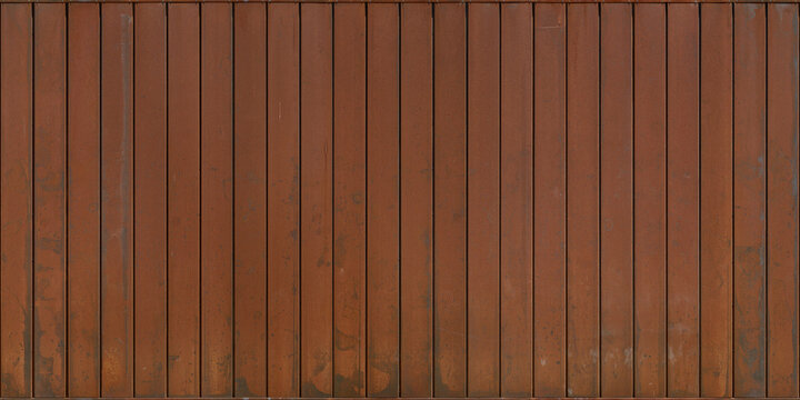 Seamless metal texture of red rusty corten panels wall cladding