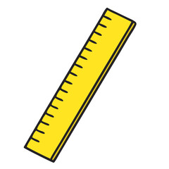 Yellow Ruler for Education Vector Illustration