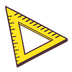 Yellow Triangular Ruler for Education Vector Illustration