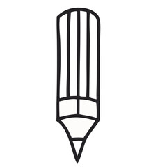 Outline Pencil with Blue Stripes Illustration