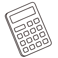 Flat Outline Design Calculator Illustration