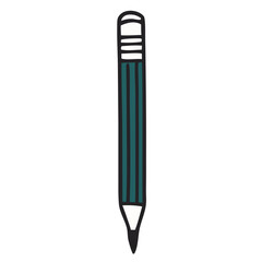 Pencil Dark Green Stripes Illustration