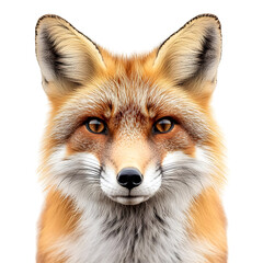 Fototapeta premium A Red Fox Portrait with an Isolated White Background