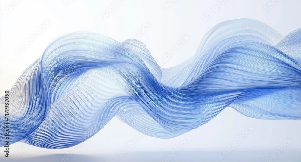 Poster abstract blue wave design with curved lines and light background for modern graphic resources