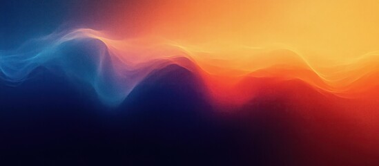 Deep Blue to Vibrant Orange Gradient Abstract Artwork Smooth Flowing Texture