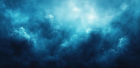 Gradient Background in Teal and Dark Blue Soft Noise Texture with Light Reflections Dreamy Design