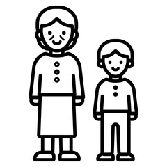 할머니와 손자 아이콘