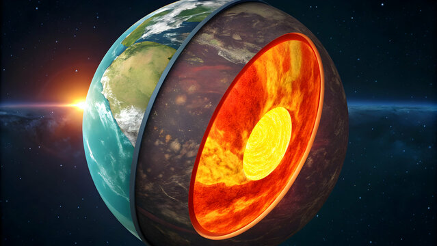 Detailed Cross-Section of Earth Illustrating Layers and Core