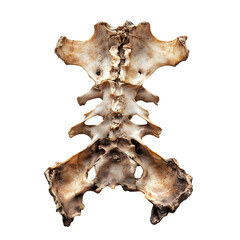 Fototapeta premium Animal Bones Isolated on a Transparent Background, Skeletal Remains in a Monochrome Setting
