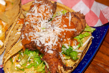 Coconut-Battered Shrimp Taco with Fresh Lettuce