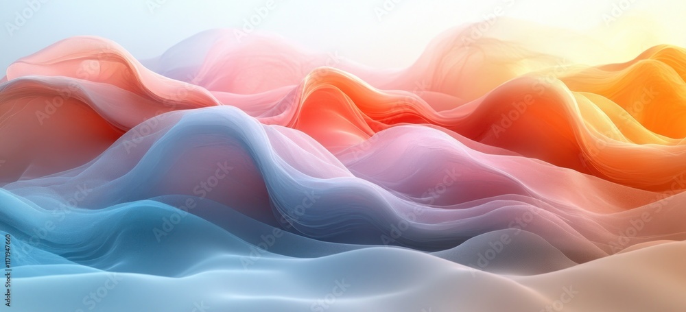 Poster Soft Pastel Gradient Background with Gentle Light Reflections and Smooth Texture