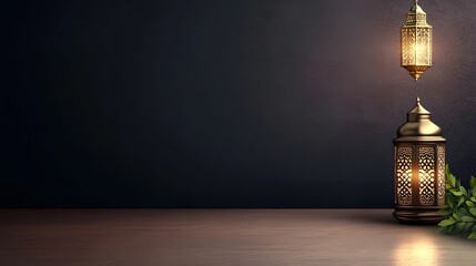 Elegant lanterns on a dark background, creating a warm ambiance.