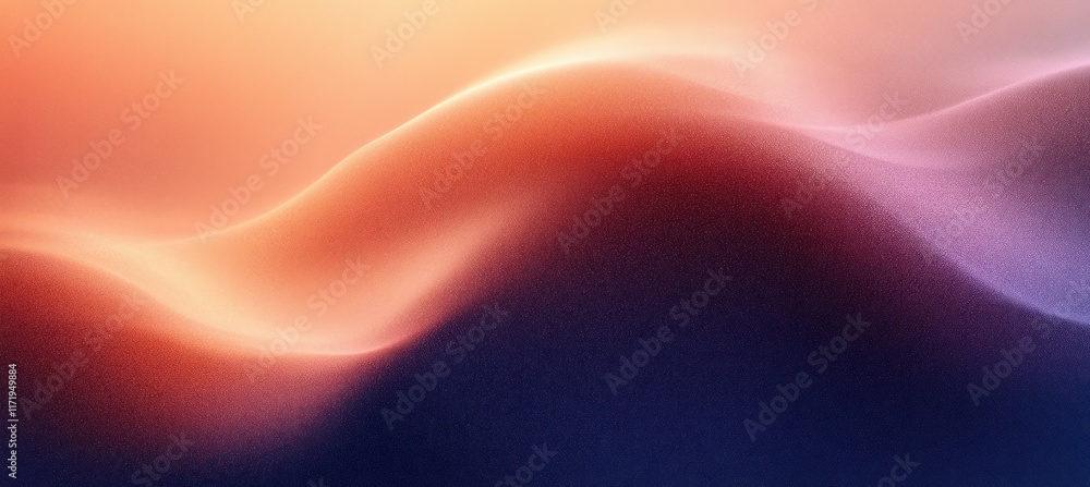 Aufkleber Abstract Color Gradient Background with Dark Grainy Texture and Glowing Elements for Poster Header Cover Design