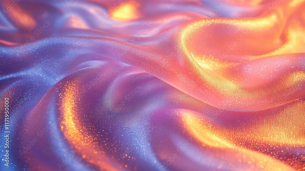 Aufkleber dynamic flowing waves of colorful light abstract digital art vibrant environment close-up view visua