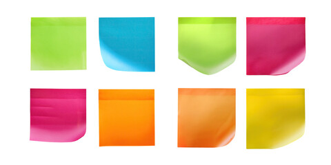 Colorful Transparent Stickers on White Background