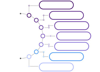 Blue tone circle infographic with 7 steps, process or options.