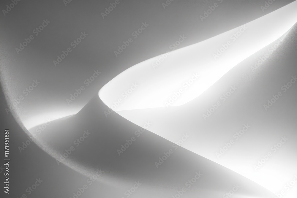 Poster minimalist abstract composition with soft curves and high contrast black and white