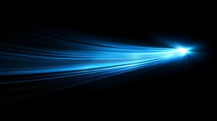 Abstract Blue Light Streaks In Dark Space