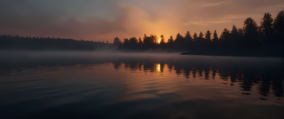 Fototapeta premium Amazing water reflecting serene sunsets inviting reflection in quiet places