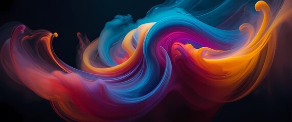 Obraz premium An abstract photo of swirling paint in vibrant colors capturing creativity