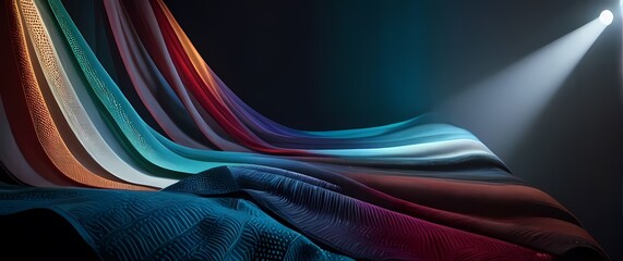 An artistic collection of patterned fabric swatches inviting tactile exploration