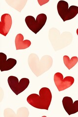 A canvas alive with vibrant hearts, each uniquely painted, celebrates love's essence against a pristine white backdrop.