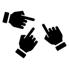 Teamwork Icon Solid Black Style