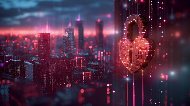 lock with key.  valentine background with lock heart. Valentine’s Day greeting