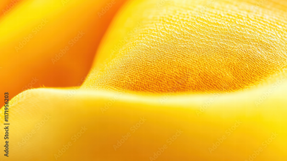 Poster soft yellow fabric with smooth texture, creating warm and inviting atmosphere. gentle folds and ligh