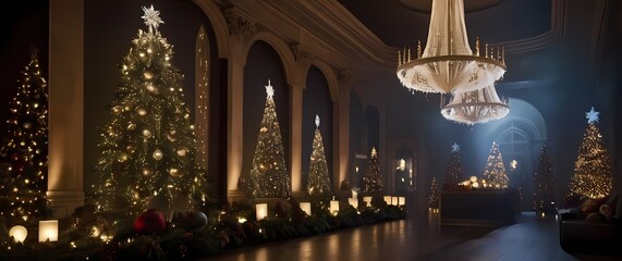 Artful chic Christmas displays featuring elegant ornaments and traditional elements